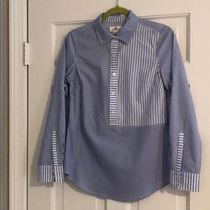 EUC Vineyard Vines Blue and White Patchwork Oxford